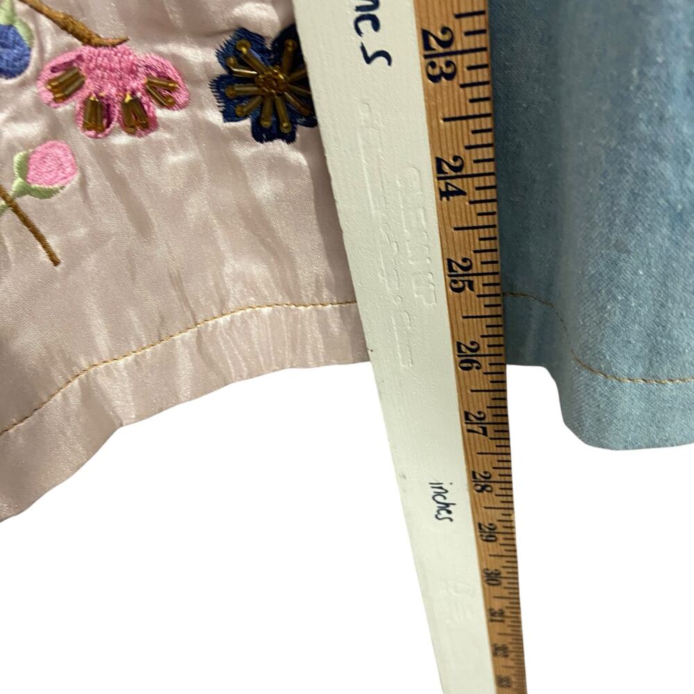 Indigo Moon Embroidered Patch Button Up Jacket Wo… - image 8